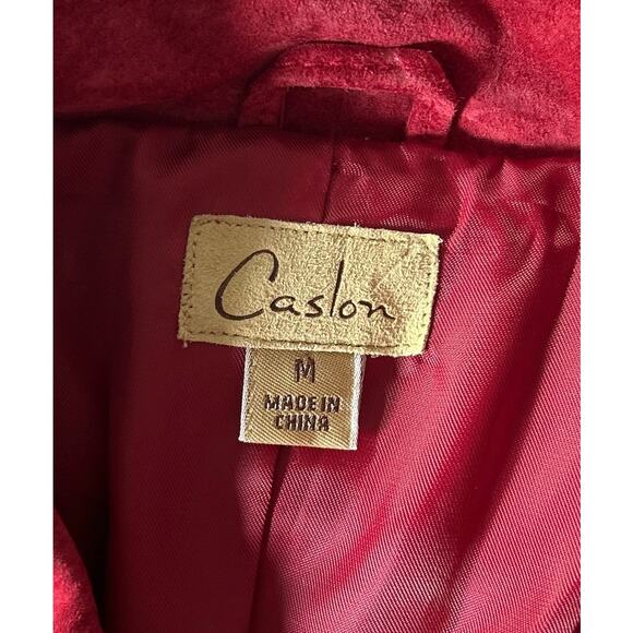 Caslon Women’s Size Medium‎ 100% Genuine Leather Suede Red Jacket - Picture 6 of 7